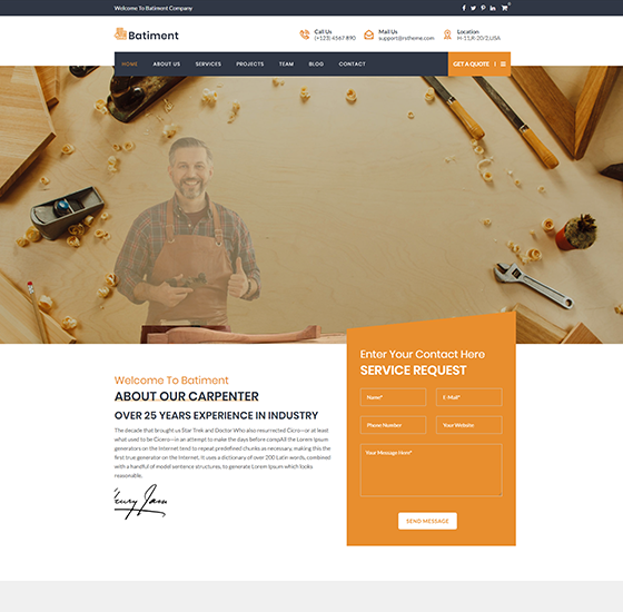 carpenter onepage1 | Batiment-Building & Construction WordPress Theme