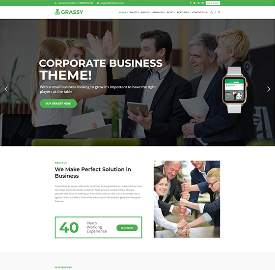 grassy home1 | Grassy - Business WordPress Theme