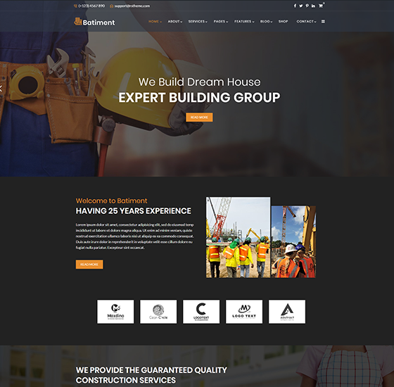 home1 dark1 | Batiment-Building & Construction WordPress Theme
