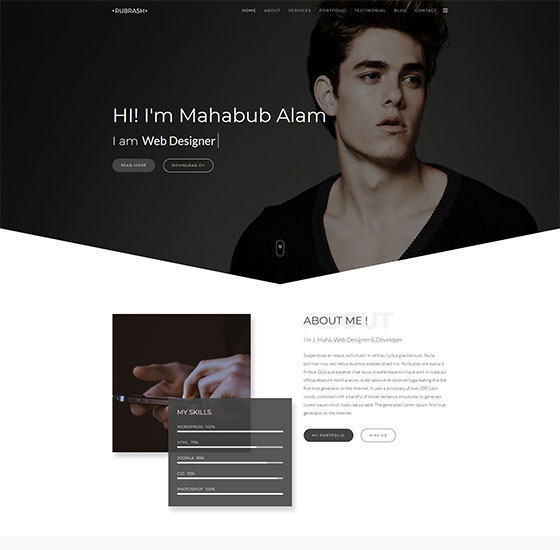 home11 | Rubrash - Personal Portfolio WordPress Theme