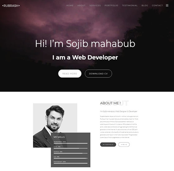home3 | Rubrash - Personal Portfolio WordPress Theme