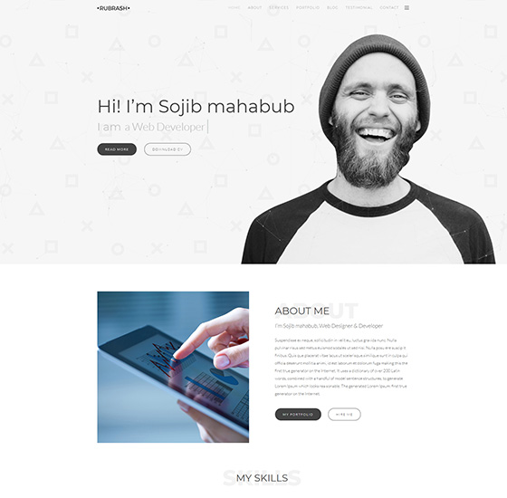 home4 | Rubrash - Personal Portfolio WordPress Theme
