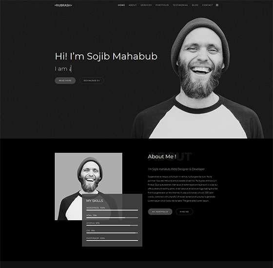 home6 | Rubrash - Personal Portfolio WordPress Theme