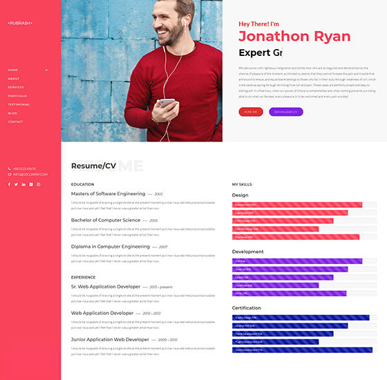 homenew11 | Rubrash - Personal Portfolio WordPress Theme