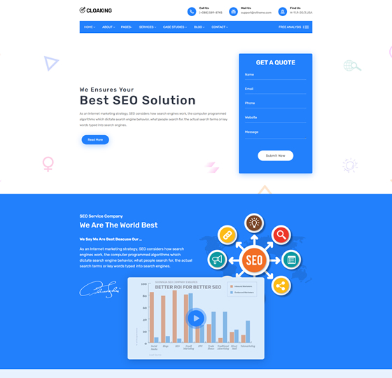 clocking home 4 | Cloaking - SEO & Digital Marketing Agency WordPress Theme