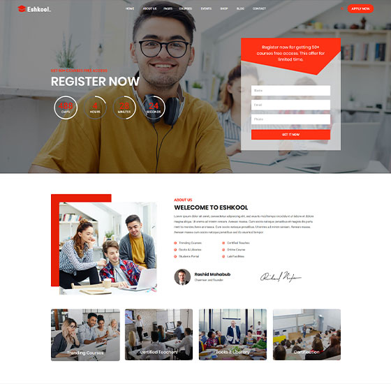 home121 | Eshkool - Education WordPress Theme