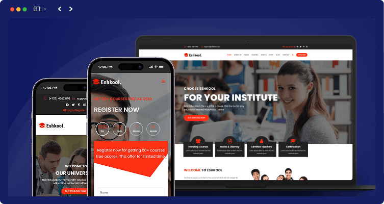 Eshkool - Education WordPress Theme 36 responsive layout eshkool | Eshkool - Education WordPress Theme