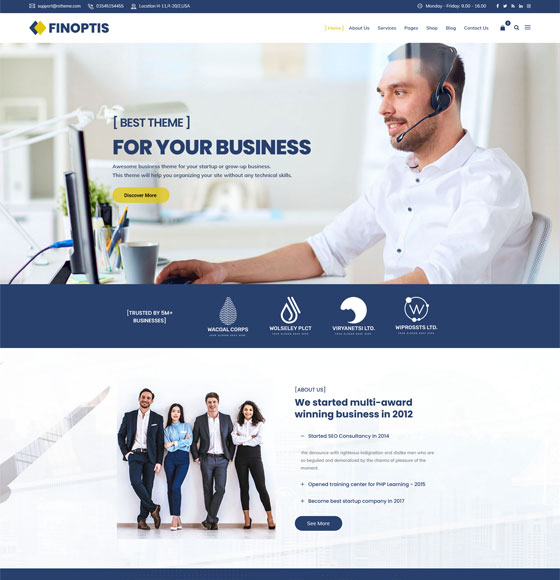 home11 | Finoptis - Multipurpose Business WordPress Theme