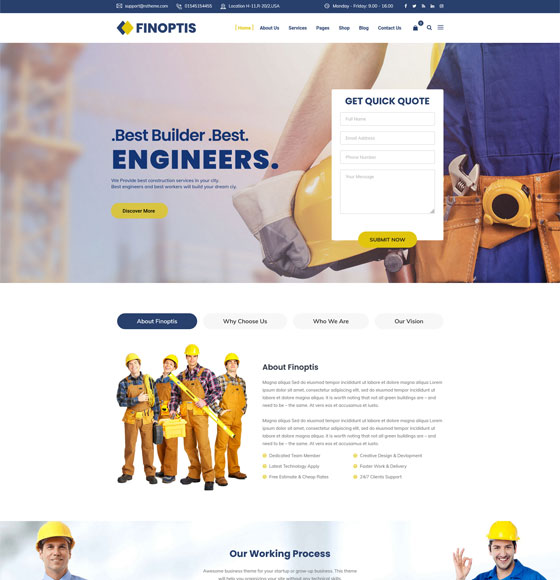 home41 | Finoptis - Multipurpose Business WordPress Theme