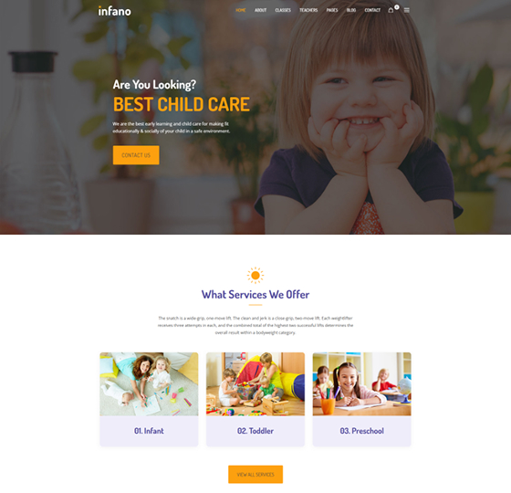 infano preview 2 | Infano - Kindergarten & Preschool WordPress Theme