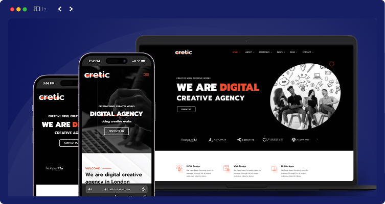 cretic mobile responsive | Cretic - Creative Agency WordPress Theme