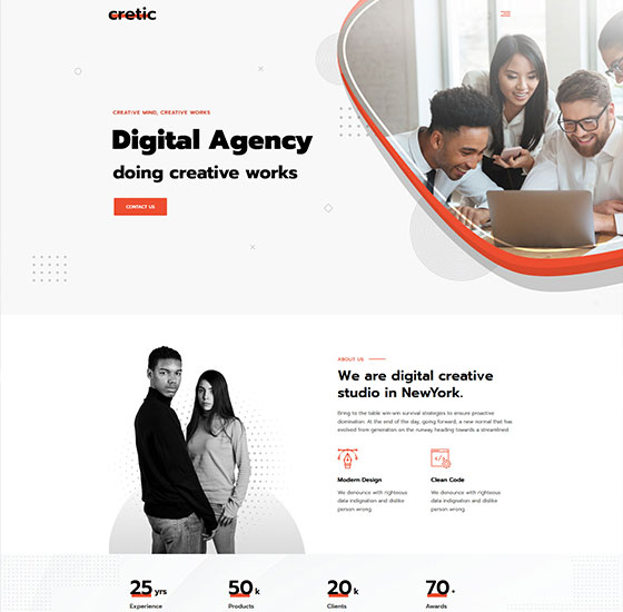 onepage home6 | Cretic - Creative Agency WordPress Theme