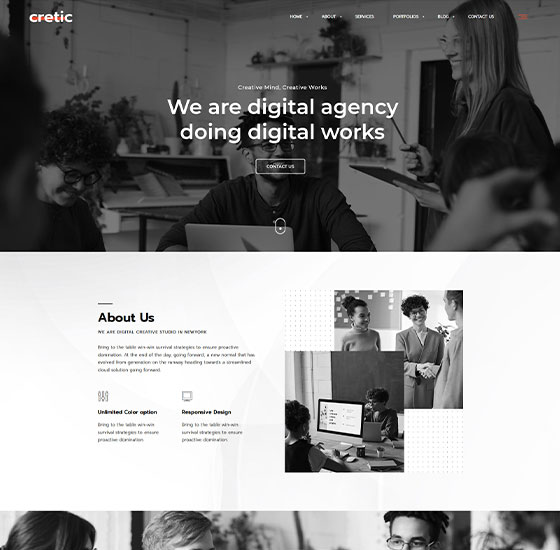 onepage home8 | Cretic - Creative Agency WordPress Theme