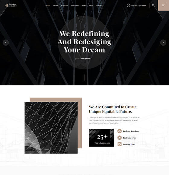 archtek home2 | Archtek - Architecture Interior WordPress Theme