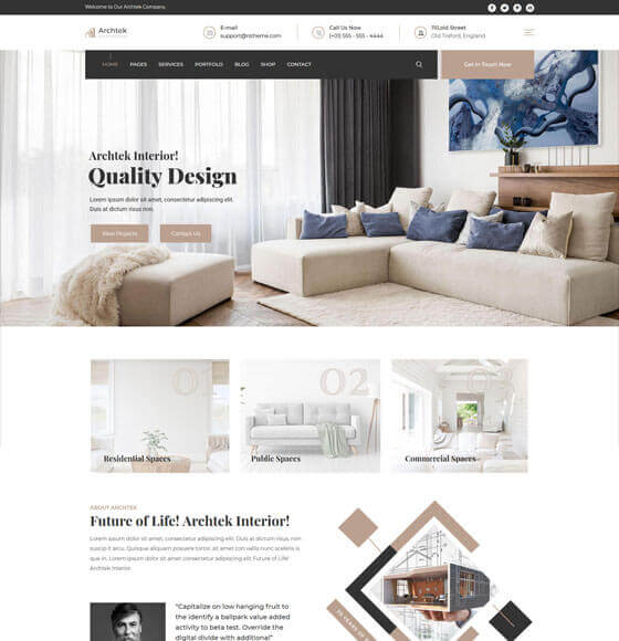 archtek home4 | Archtek - Architecture Interior WordPress Theme
