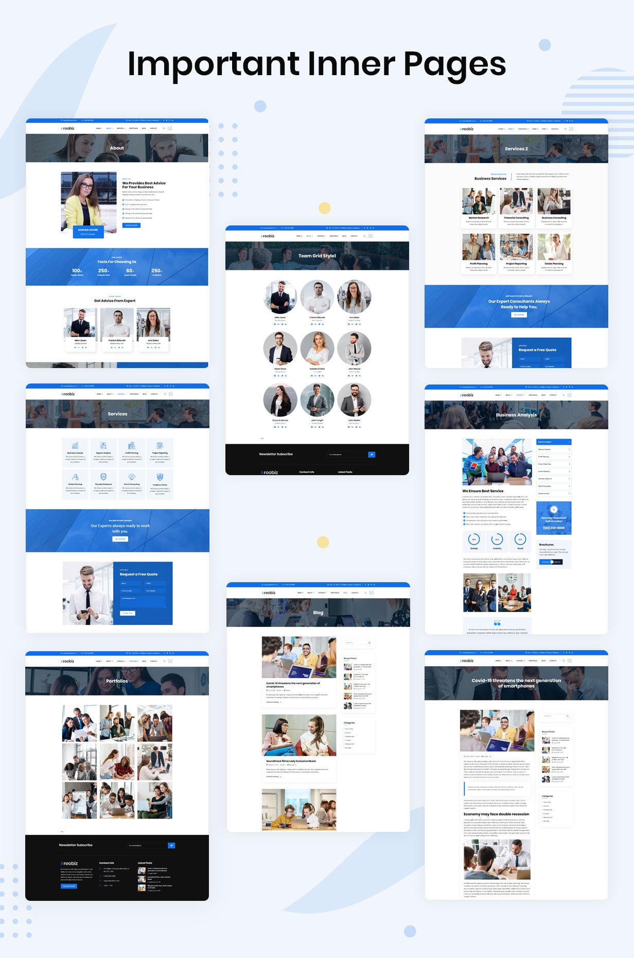 Reobiz - Consulting Business HTML Template 4 important inner pages