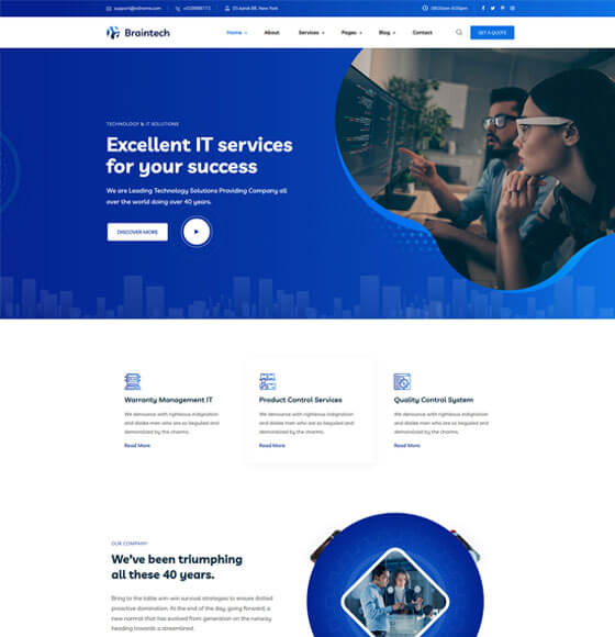 home71 | Braintech - Technology & IT Solutions WordPress Theme