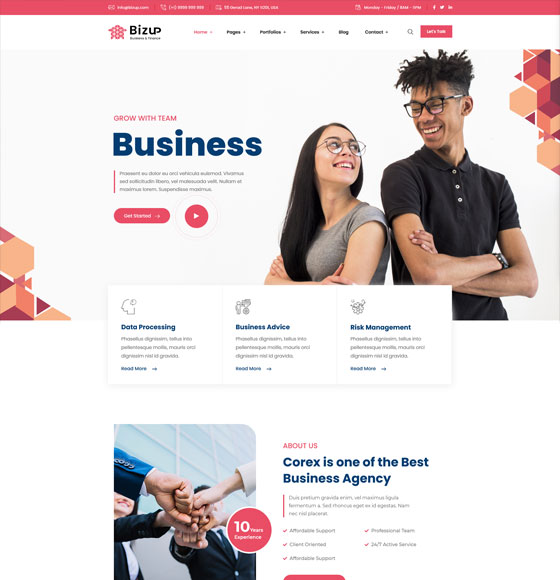 home61 | Bizup - Business Consulting WordPress Theme