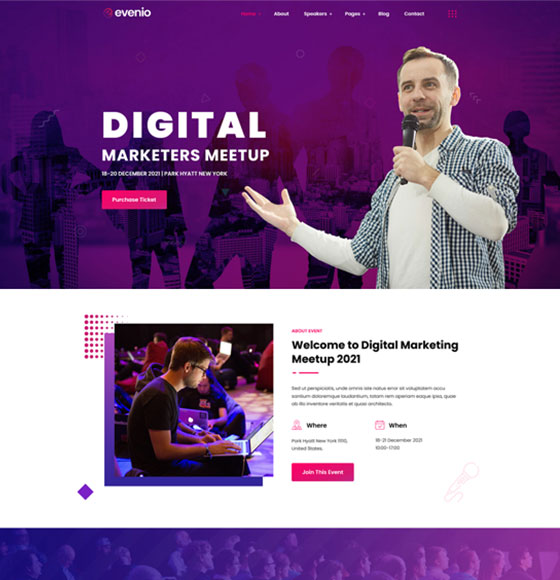 event home2 | Evenio - Event Conference WordPress Theme