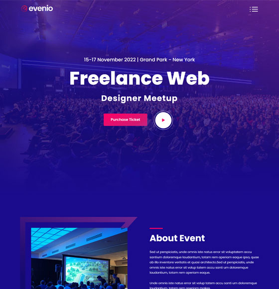 event home4 | Evenio - Event Conference WordPress Theme