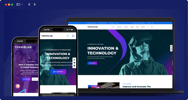 Teknolab - Technology & IT Solutions WordPress Theme 18 responsive layout teknolab | Teknolab - Technology & IT Solutions WordPress Theme