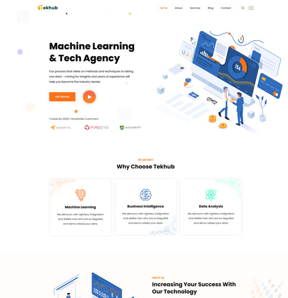 tekhub home3 | Tekhub - AI Startup WordPress Theme