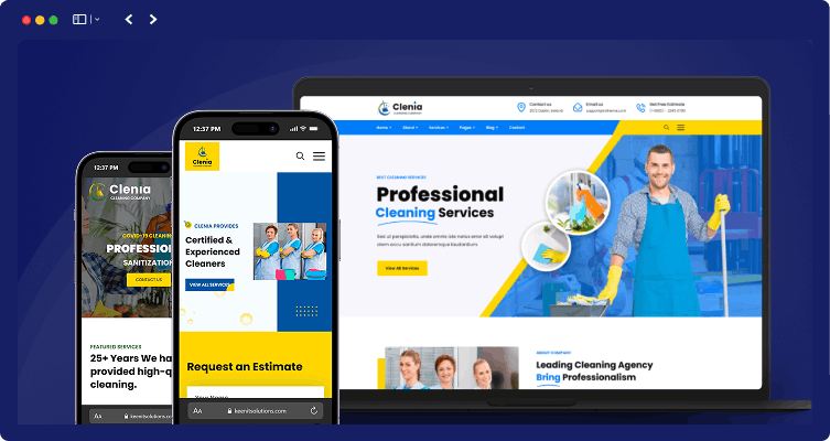 Clenia - Cleaning Services WordPress Theme 18 responsive layout clenia | Clenia - Cleaning Services WordPress Theme