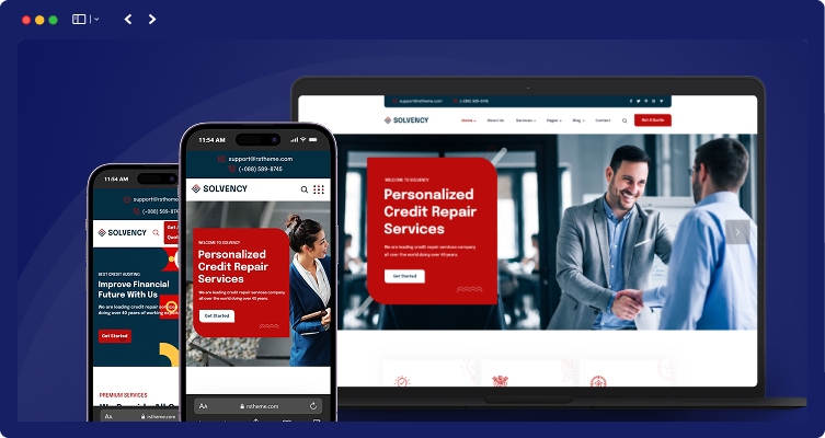 Solvency - Finance & Credit Repair WordPress Theme 12 responsive layout solvency | Solvency - Finance & Credit Repair WordPress Theme