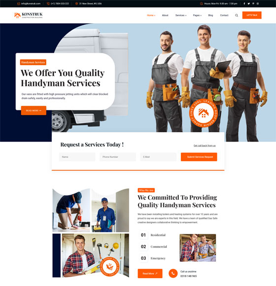 konstruk home4 | Konstruk - Construction WordPress Theme
