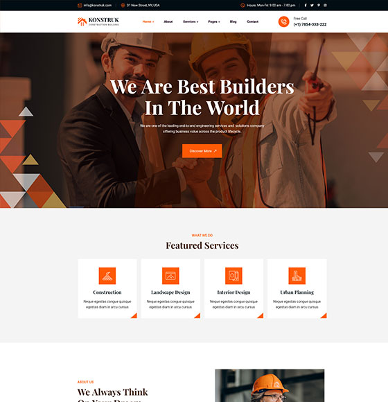 konstruk home7 | Konstruk - Construction WordPress Theme