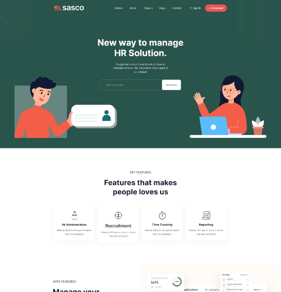 home61 | Sasco - SaaS Startup Multipurpose WordPress Theme