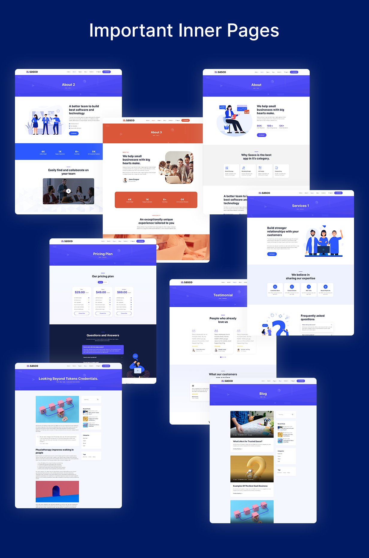 Sasco - SaaS Startup Multipurpose HTML Template 4 inner pages