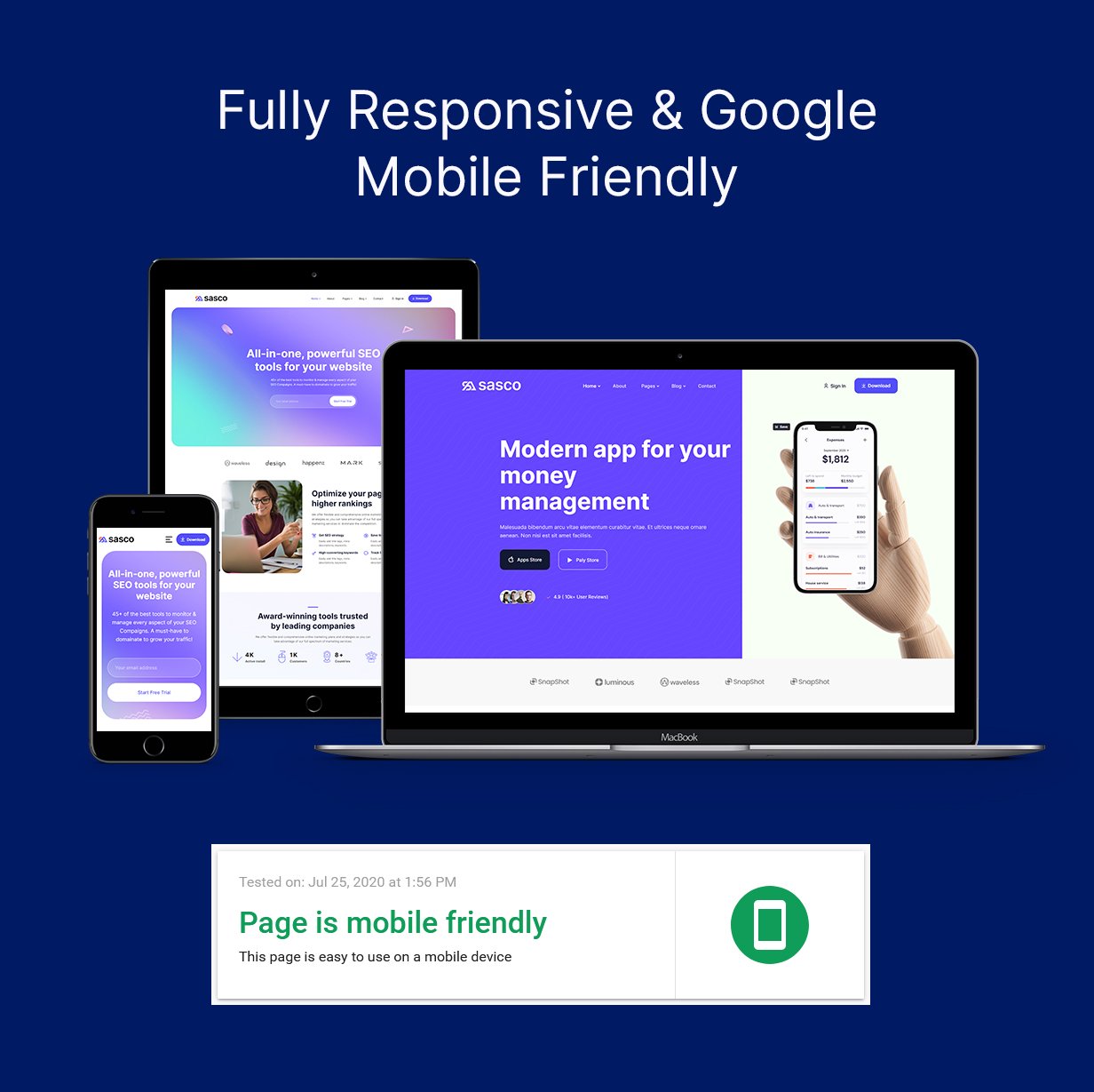 Sasco - SaaS Startup Multipurpose HTML Template 5 fully responsive