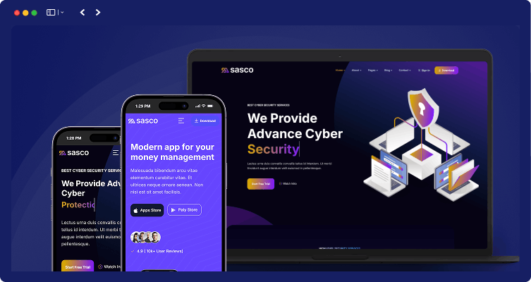 responsive layout sasco | Sasco - SaaS Startup Multipurpose WordPress Theme