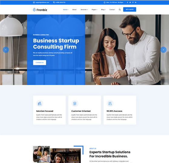 fronbiz home 2 | Fronbiz - Business Consulting WordPress Theme