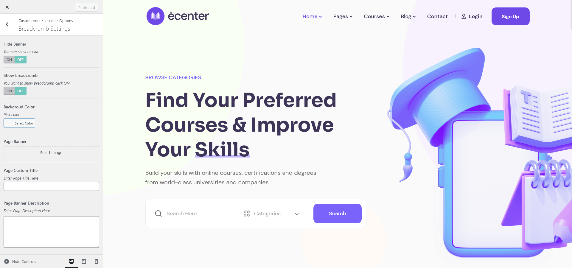 إعداد Bredcrumb ThemeOpt Ecenter | قسم الخبز