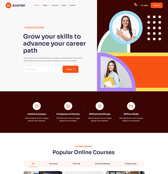 home101 | Ecenter - Education WordPress Theme