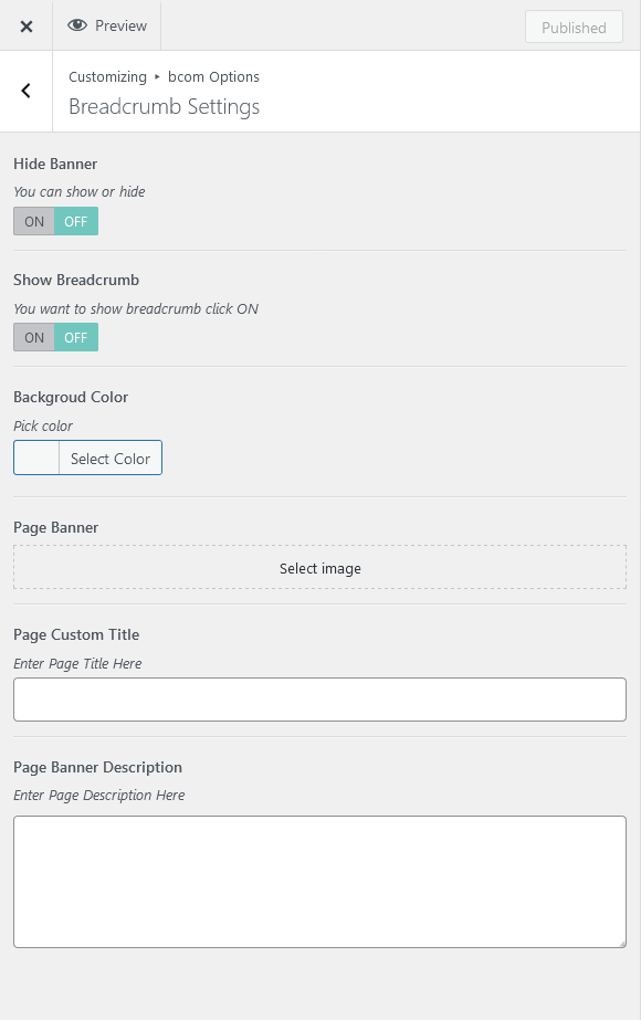 breadcrumbs sec themeopt bcom | Breadcrumb Section
