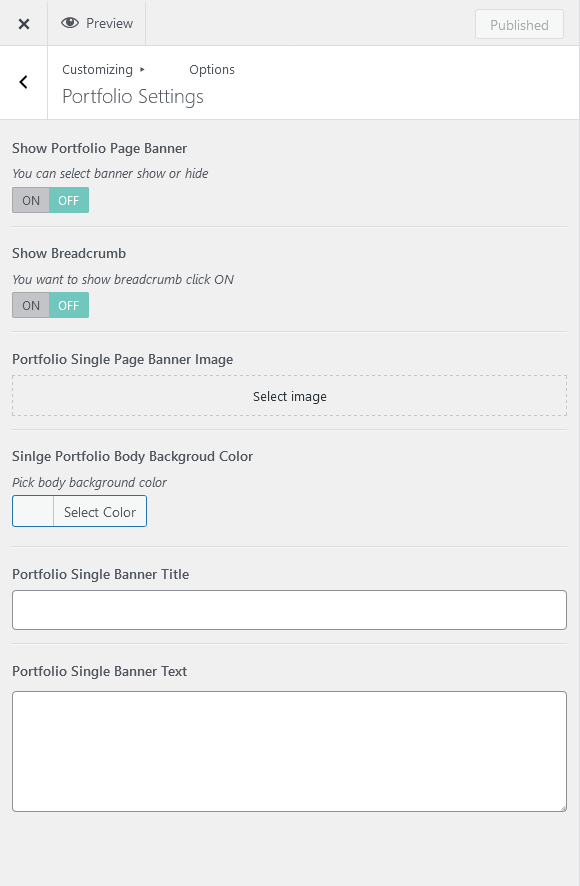 portfolio style sec themeopt tek | Portfolio Section