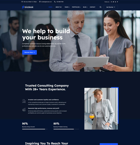 home1 dark1 | Bizdesk - Business Consulting WordPress Theme