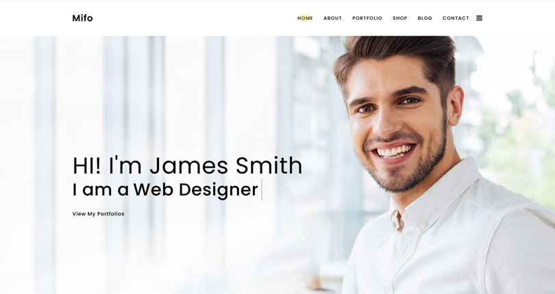 12+ Best Fastest Wordpress Themes 8 Mifo – Creative Minimal Portfolio WordPress Theme