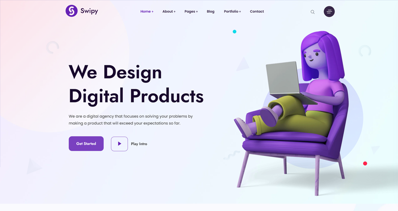 12+ Best Fastest Wordpress Themes 4 Swipy – Creative Agency WordPress Theme