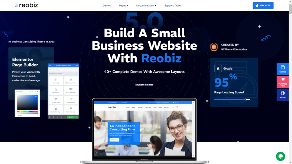 12+ Best Fastest Wordpress Themes 2 Reobiz - Consulting Business WordPress Theme