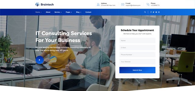 12+ Best Fastest Wordpress Themes 3 Braintech – Technology & IT Solutions WordPress Theme
