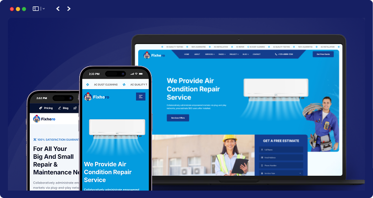 fixhero mobile responsive 1 | Fixhero - All In One Handyman & Repair Services WordPress Theme