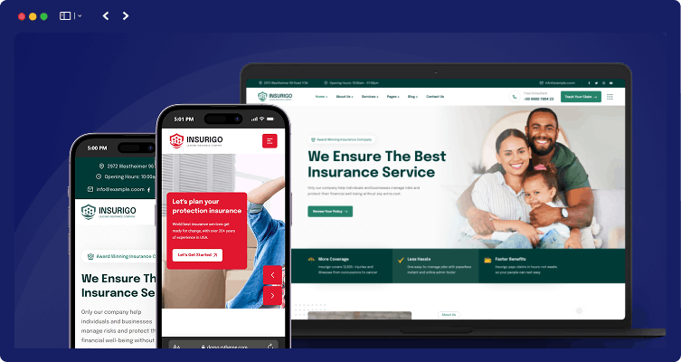 Insurigo - Insurance WordPress Theme 18 responsive layout insurigo | Insurigo - Insurance WordPress Theme