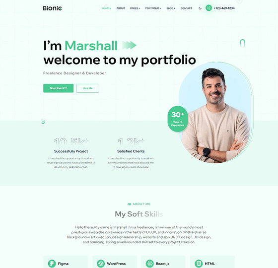 bionic home3 | Bionic- Personal Portfolio WordPress Theme