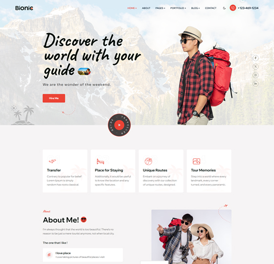 bionic home5 | Bionic- Personal Portfolio WordPress Theme