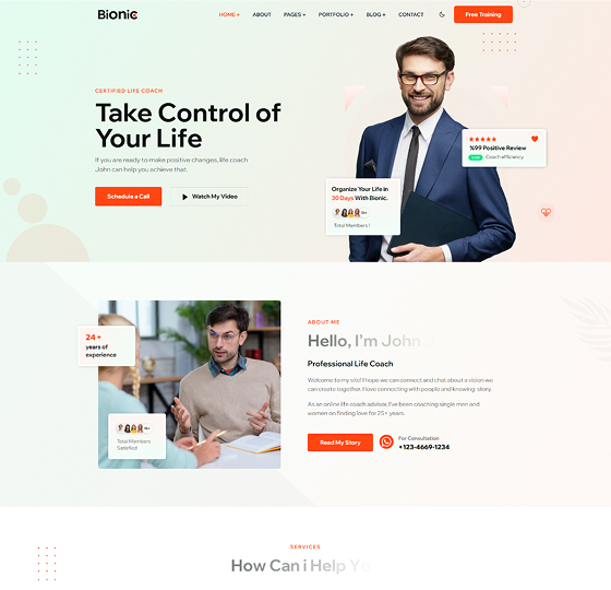 bionic home7 | Bionic- Personal Portfolio WordPress Theme