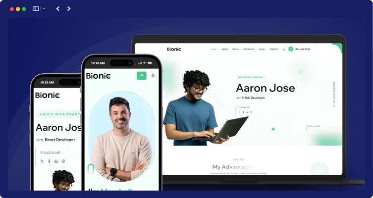 bionic responsive 1 | Bionic- Personal Portfolio WordPress Theme